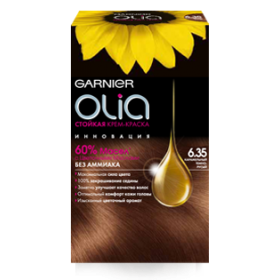 Краска Garnier Olia 6.35 - оттенок карамельный темно-русый - отзыв о стойком цвете