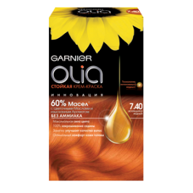 Отзыв о Garnier Olia 7.40 (оттенок Искрящийся медный) - цвет и закрашивание седины