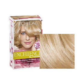 Отзыв об оттенке L'Oreal Excellence Creme 9 Очень светло-русый - цвет и стойкость