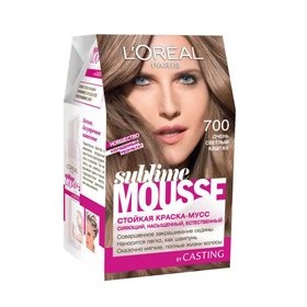 Краска Loreal Sublime Mousse 700 цвет Очень светлый каштан