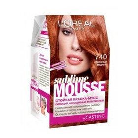 Loreal Sublime Mousse 740 - отзыв о краске для волос Огненный медный