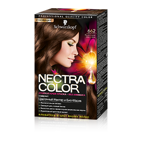 Оттенок Schwarzkopf Nectra color 662 Карамельный каштановый - цвет и стойкость